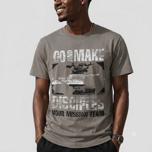 14-1352 Go and Make Disciples Nominal Printed Jersey in Pastel Brown