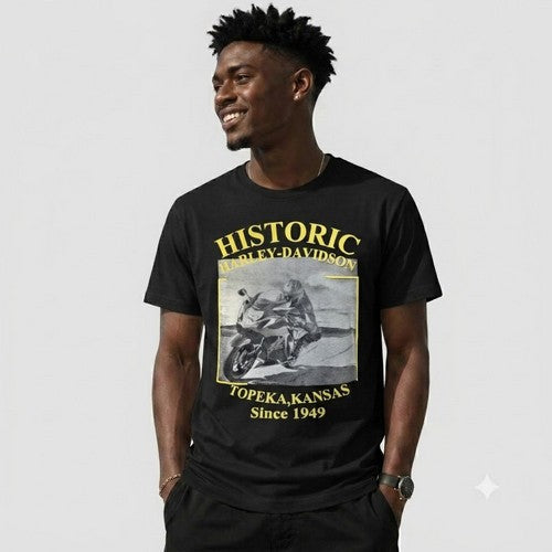 14-1352 Historic Harley Davidson Nominal Printed Jersey in Black