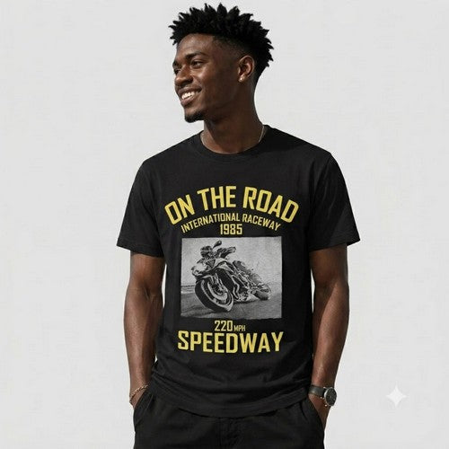 14-1352 On The Road / Motorcycle Nominal Printed Jersey in Black