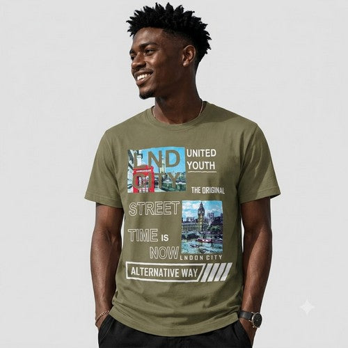 14-1352 London City / United Youth Nominal Printed Jersey in Moss Green