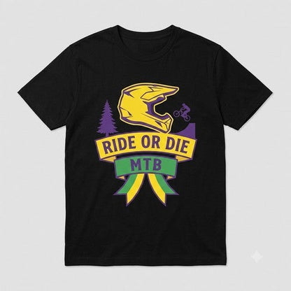 Ride or Die/M T B Printed T-Shirt in Black