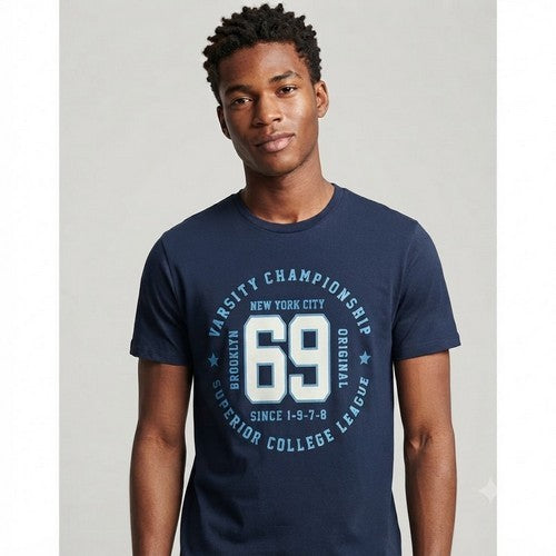 52-664 Varsity Championship Primark Printed Jersey in Deep Blue