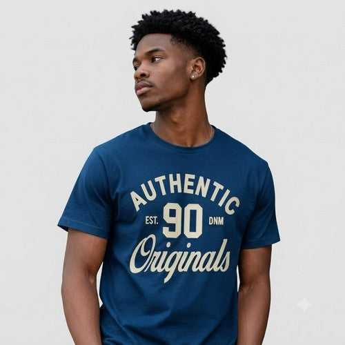 52-664 Authentic Originals Primark Printed Jersey in Deep Blue