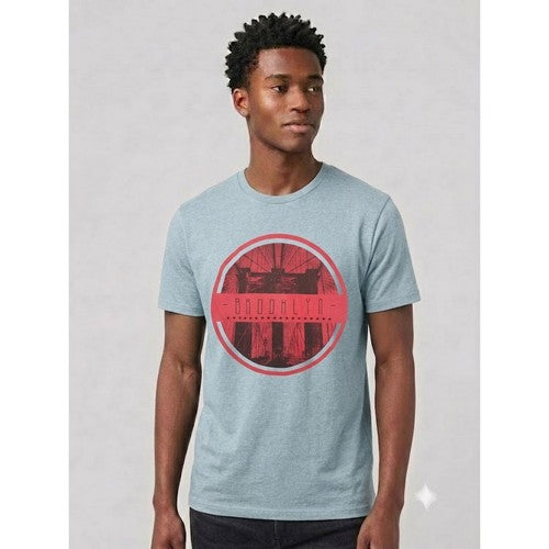 52-664 Brooklyn / Bridge Primark Printed Jersey in Teal