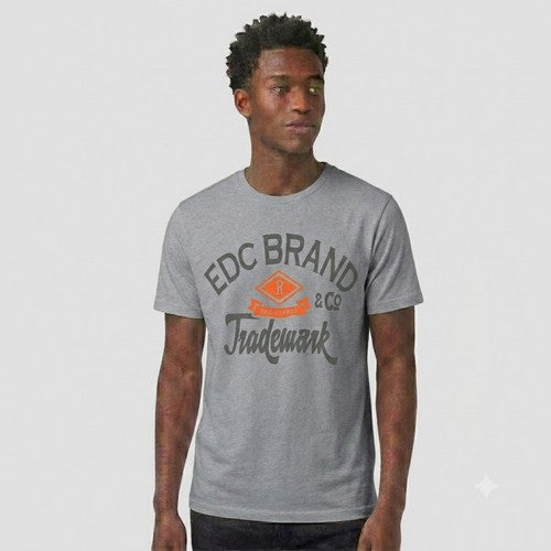 52-664 EDC Brand Trademark Primark Printed Jersey in Grey
