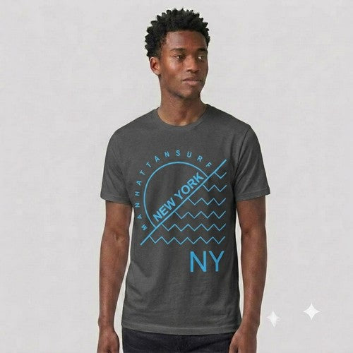 52-664 Manhattan Surf Outside Primark Printed Jersey in Deep Blue