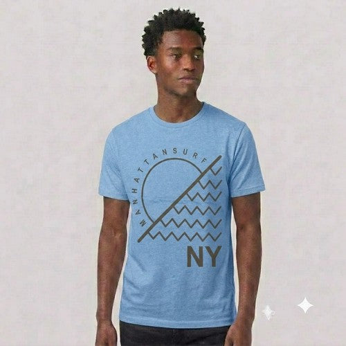 52-664 Manhattan Surf Outside Primark Printed Jersey in Royal Blue