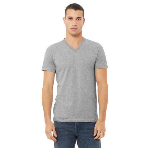 H&M Slim Fit Stretch Cotton V-Neck T-Shirt Grey