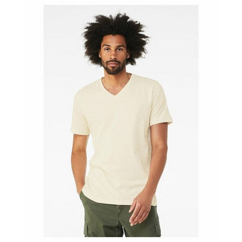 H&M Slim Fit Stretch Cotton V-Neck T-Shirt Ivory