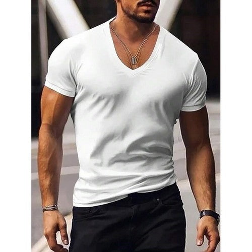 Primark Slim Fit V Neck T-Shirt White