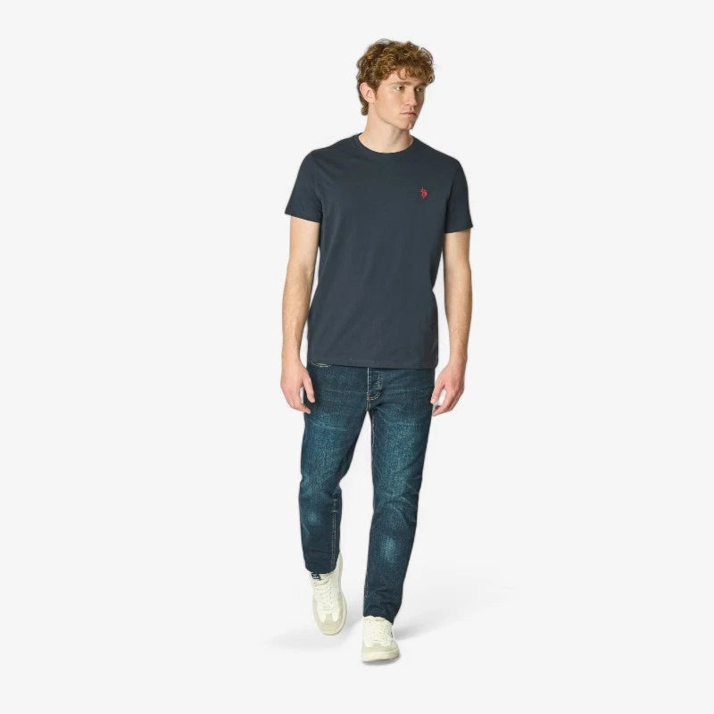 US Polo Assn Crew Neck Embroidered Logo T-Shirt Dark Grey