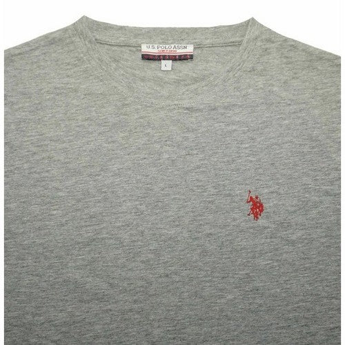 US Polo Assn Crew Neck Embroidered Logo T-Shirt Heather Light Grey