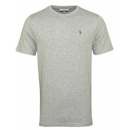 US Polo Assn Crew Neck Embroidered Logo T-Shirt Heather Light Grey
