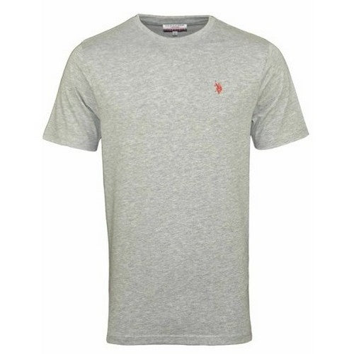 US Polo Assn Crew Neck Embroidered Logo T-Shirt Heather Light Grey