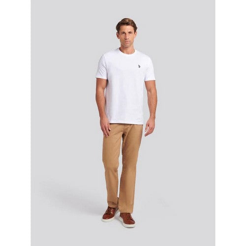 US Polo Assn Crew Neck Embroidered Logo T-Shirt Off White