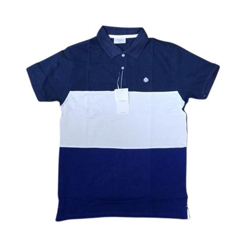 Springfield Colour Block Polo Shirt  Navy/White/Dark Blue