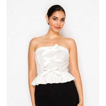 Bow Tube Top in White
