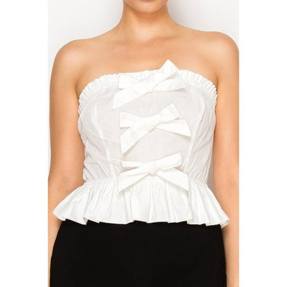 Bow Tube Top in White