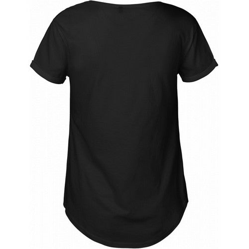 Papaya Roll Sleeve Round Hem T-Shirt Black
