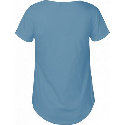 Papaya Roll Sleeve Round Hem T-Shirt Light Blue