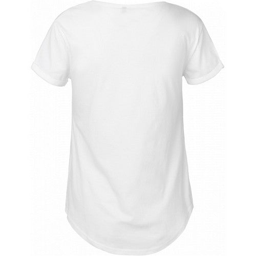 Papaya Roll Sleeve Round Hem T-Shirt White