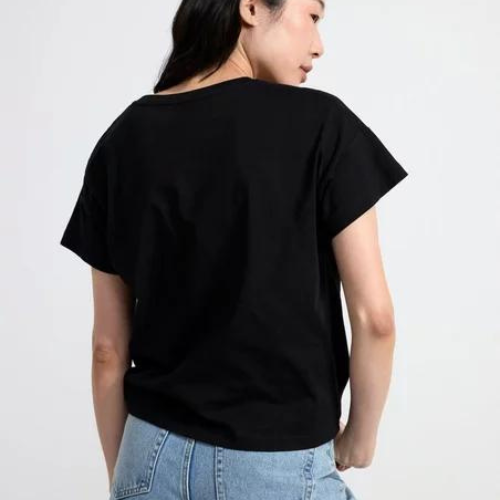 Lindex Crew Neck Short Sleeve T-Shirt Black