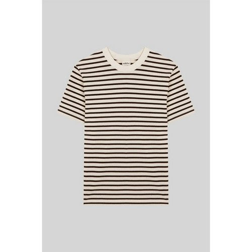 Lindex Loose Fit Long Sleeve Striped T-Shirt in White & Black