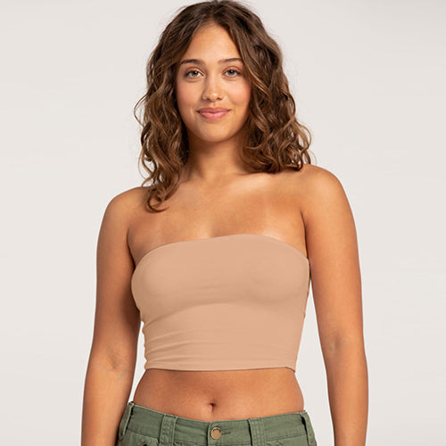Cotton Tube Top Taupe