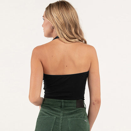 Cotton Halter Top Black
