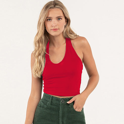 Cotton Halter Top Red