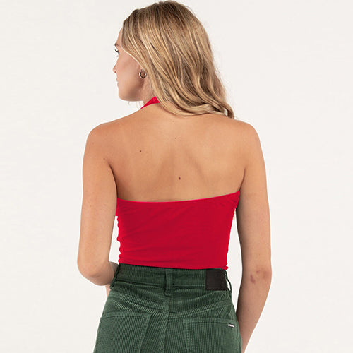 Cotton Halter Top Red