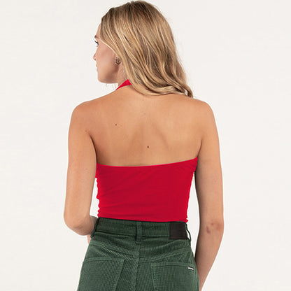 Cotton Halter Top Red