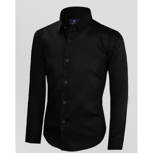 Slim Fit Long Sleeve Shirt Black 