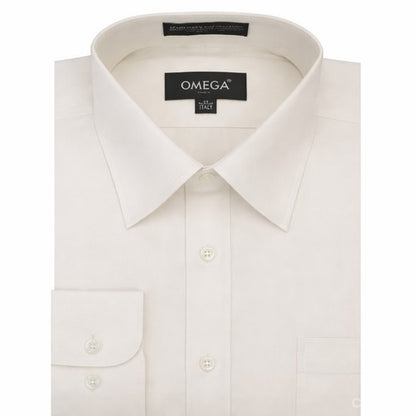 OmegaTux Slim Fit Long Sleeve Shirt in Ivory