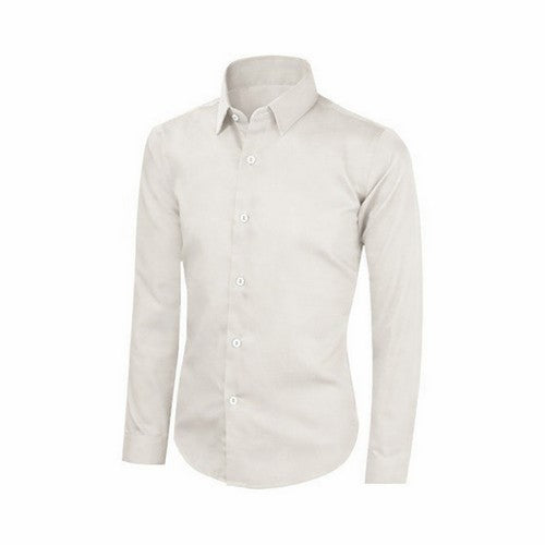 OmegaTux Slim Fit Long Sleeve Shirt in Ivory