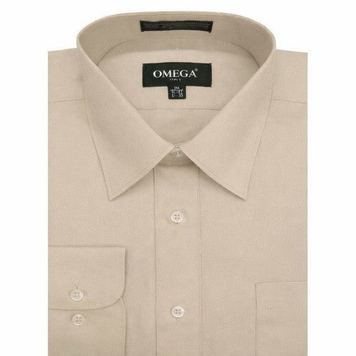 OmegaTux Slim Fit Long Sleeve Shirt in Khaki
