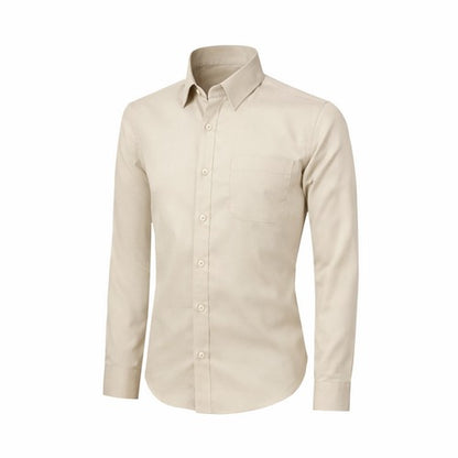 OmegaTux Slim Fit Long Sleeve Shirt in Khaki