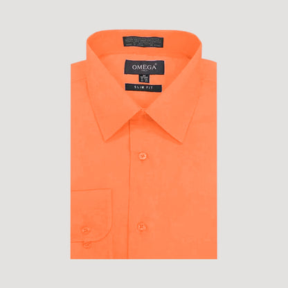 OmegaTux Slim Fit Long Sleeve Shirt in Orange