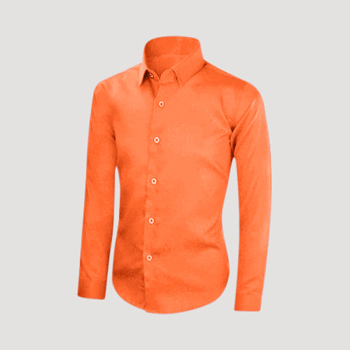 OmegaTux Slim Fit Long Sleeve Shirt in Orange