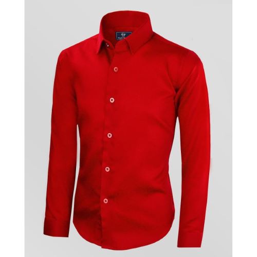 Slim Fit Long Sleeve Shirt Red 