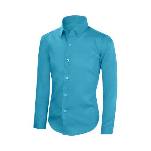 OmegaTux Slim Fit Long Sleeve Shirt in Turquoise