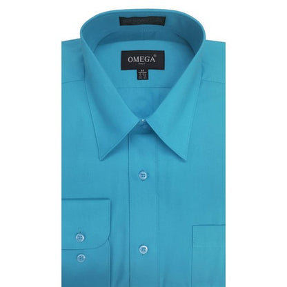 OmegaTux Slim Fit Long Sleeve Shirt in Turquoise