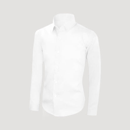 WhiteSLIMFIT Omega Tux Slim Fit Long Sleeve Shirt in White