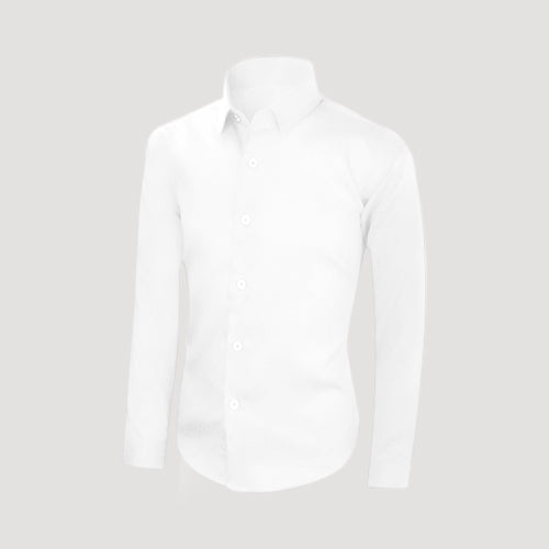 WhiteSLIMFIT Omega Tux Slim Fit Long Sleeve Shirt in White