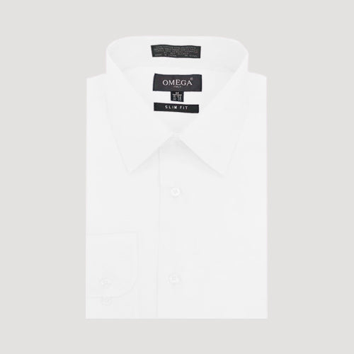 OmegaTux Slim Fit Long Sleeve Shirt in White