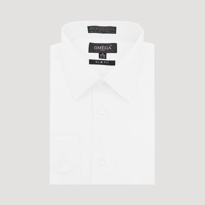OmegaTux Slim Fit Long Sleeve Shirt in White