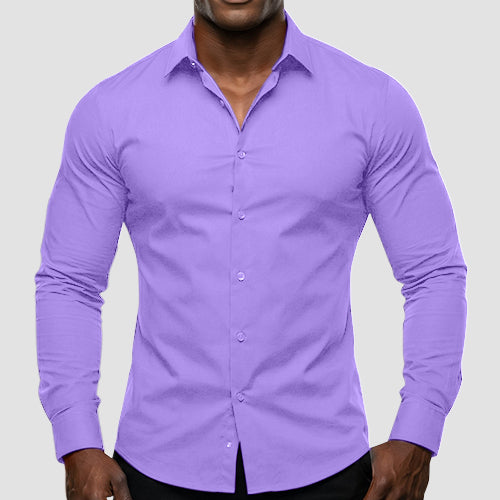 OmegaTux Slim Fit Long Sleeve Shirt in Lilac