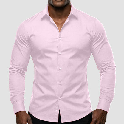 OmegaTux Slim Fit Long Sleeve Shirt in Light Pink