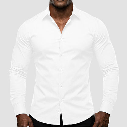OmegaTux Slim Fit Long Sleeve Shirt in White