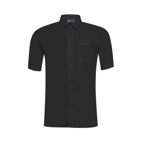 OmegaTux Short Sleeve Dress Shirt in Black